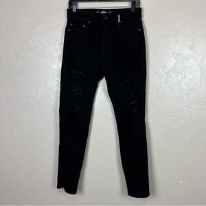 5/$30 Hollister mid rise skinny stretch distressed skinny black jeans SzW29/30L